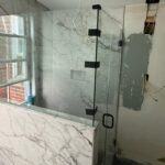 half glass shower door for bathtub pros and cons